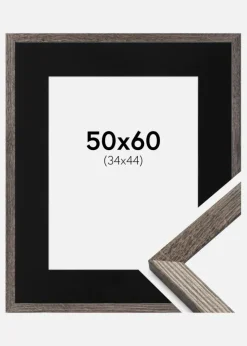 Ramme Fiorito Valnød 50x60 cm - Passepartout Sort 35x45 cm