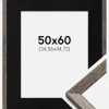 Ramme Fiorito Valnød 50x60 cm - Passepartout Sort 14x18 inches