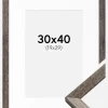 Ramme Fiorito Valnød 30x40 cm - Passepartout Hvid 20x30 cm
