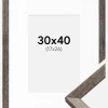 Ramme Fiorito Valnød 30x40 cm - Passepartout Hvid 18x27 cm