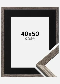 Ramme Fiorito Valnød 40x50 cm - Passepartout Sort 30x40 cm