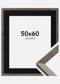 Ramme Fiorito Valnød 50x60 cm - Passepartout Sort 40x50 cm