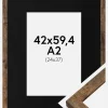 Ramme Fiorito Washed Oak 42x59,4 cm (A2) - Passepartout Sort 25x38 cm