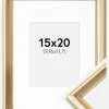Ramme Gala Guld 15x20 cm - Passepartout Hvid 4x5 inches