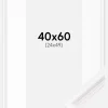 Ramme Gala Hvid 40x60 cm - Passepartout Hvid 25x50 cm