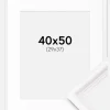 Ramme Gala Hvid 40x50 cm - Passepartout Hvid 30x38 cm