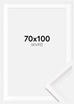 Ramme Gala Hvid 70x100 cm - Passepartout Hvid 62x93 cm