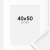 Ramme Gala Hvid 40x50 cm - Passepartout Hvid 28x38 cm