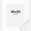 Ramme Gala Hvid 40x50 cm - Passepartout Hvid 27x35 cm
