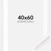 Ramme Gala Hvid 40x60 cm - Passepartout Hvid 32,9x48,3 cm (A3+)