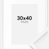 Ramme Gala Hvid 30x40 cm - Passepartout Hvid 20x30 cm