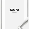 Ramme Gala Sølv 50x70 cm - Passepartout Hvid 39x60 cm