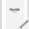 Ramme Gala Sølv 70x100 cm - Passepartout Hvid 50x85 cm