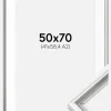 Ramme Gala Sølv 50x70 cm - Passepartout Hvid 42x59,4 cm (A2)