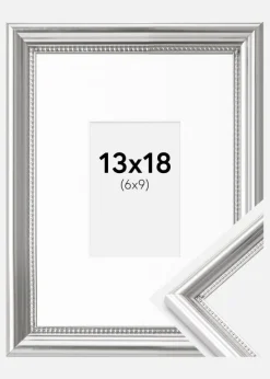 Ramme Gala Sølv 13x18 cm - Passepartout Hvid 7x10 cm