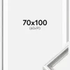 Ramme Gala Sølv 70x100 cm - Passepartout Hvid 61x92 cm