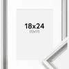 Ramme Gala Sølv 18x24 cm - Passepartout Hvid 13x18 cm