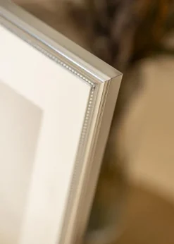 Ramme Gala Sølv 50x70 cm - Passepartout Hvid 33x56 cm