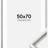 Ramme Gala Sølv 50x70 cm - Passepartout Hvid 16x23 inches