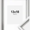 Ramme Gala Sølv 13x18 cm - Passepartout Hvid 10x12 cm