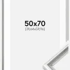 Ramme Gala Sølv 50x70 cm - Passepartout Hvid 16x24 inches