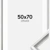 Ramme Gala Sølv 50x70 cm - Passepartout Hvid 40x61 cm