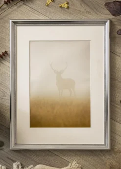 Ramme Gala Sølv 40x50 cm - Passepartout Hvid 28x38 cm