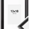 Ramme Gala Sort 13x18 cm - Passepartout Hvid 9x13 cm