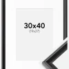 Ramme Gala Sort 30x40 cm - Passepartout Hvid 20x28 cm