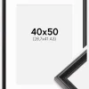 Ramme Gala Sort 40x50 cm - Passepartout Hvid 29,7x42 cm (A3)