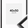 Ramme Gala Sort 40x50 cm - Passepartout Hvid 27x35 cm