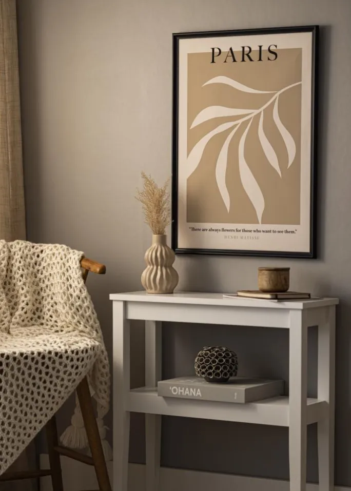 Ramme Gala Sort 50x70 cm - Passepartout Hvid 40x60 cm