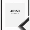 Ramme Gala Sort 40x50 cm - Passepartout Hvid 12x15 inches