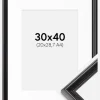 Ramme Gala Sort 30x40 cm - Passepartout Hvid 21x29,7 cm (A4)