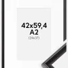 Ramme Gala Sort 42x59,4 cm (A2) - Passepartout Hvid 25x38 cm