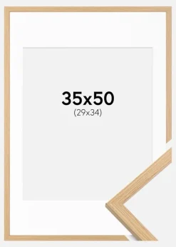 Ramme Galant Eg 35x50 cm - Passepartout Hvid 30x35 cm