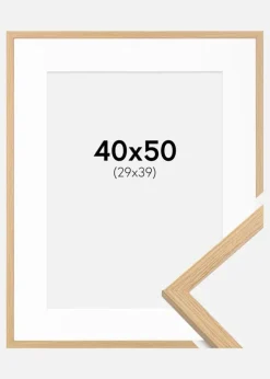 Ramme Galant Eg 40x50 cm - Passepartout Hvid 30x40 cm