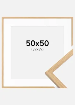 Ramme Galant Eg 50x50 cm - Passepartout Hvid 40x40 cm