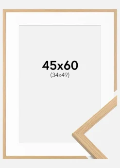 Ramme Galant Eg 45x60 cm - Passepartout Hvid 35x50 cm