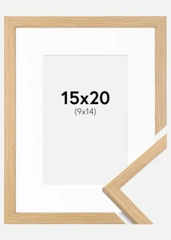 Ramme Galant Eg 15x20 cm - Passepartout Hvid 10x15 cm