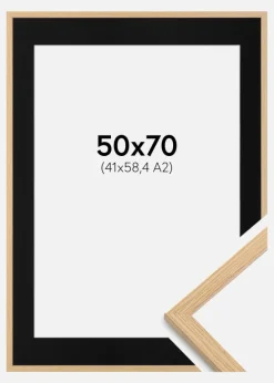 Ramme Galant Eg 50x70 cm - Passepartout Sort 42x59,4 cm (A2)