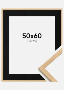 Ramme Galant Eg 50x60 cm - Passepartout Sort 40x50 cm