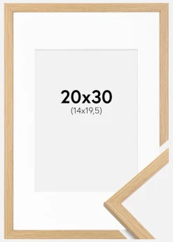 Ramme Galant Eg 20x30 cm - Passepartout Hvid 15x21 cm (A5)