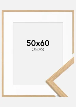Ramme Galant Eg 50x60 cm - Passepartout Hvid 37x46 cm