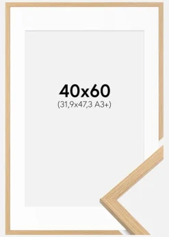 Ramme Galant Eg 40x60 cm - Passepartout Hvid 32,9x48,3 cm (A3+)