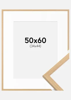 Ramme Galant Eg 50x60 cm - Passepartout Hvid 35x45 cm