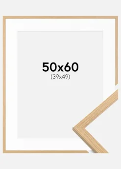 Ramme Galant Eg 50x60 cm - Passepartout Hvid 40x50 cm