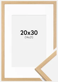 Ramme Galant Eg 20x30 cm - Passepartout Hvid 15x22 cm