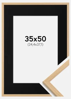 Ramme Galant Eg 35x50 cm - Passepartout Sort 10x15 inches