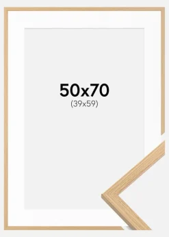 Ramme Galant Eg 50x70 cm - Passepartout Hvid 40x60 cm